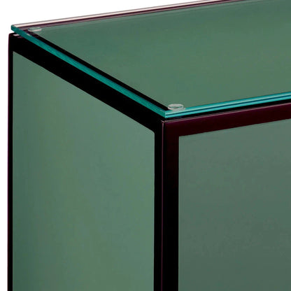 Modern Lacquer Glass Top Side Table