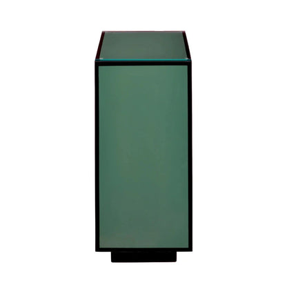 Modern Lacquer Glass Top Side Table