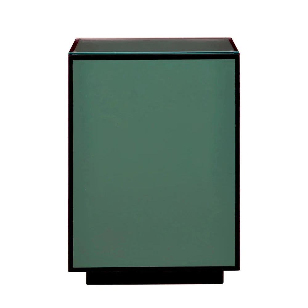 Modern Lacquer Glass Top Side Table