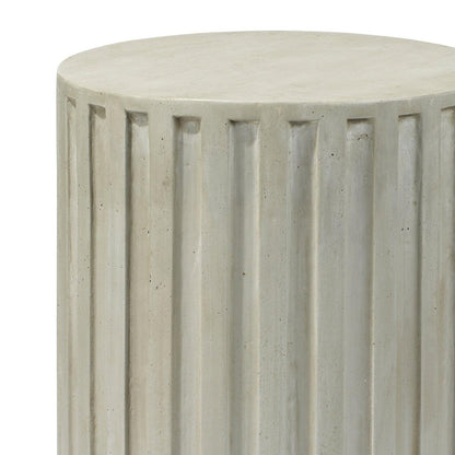 Grey Cement Fluted Column Mid Century Modern Side Table Side Tables Sideboards and Things By Jamie Young