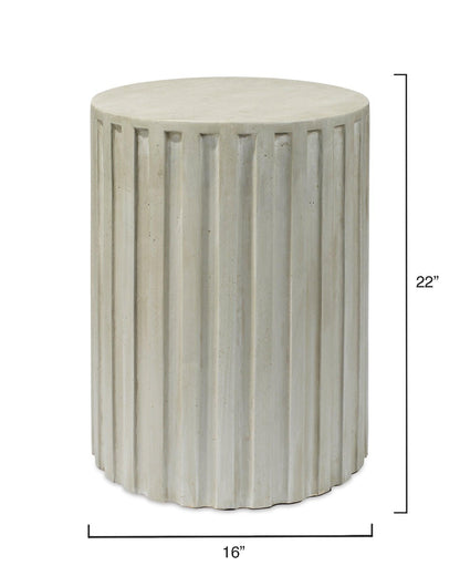 Grey Cement Fluted Column Mid Century Modern Side Table Side Tables Sideboards and Things By Jamie Young