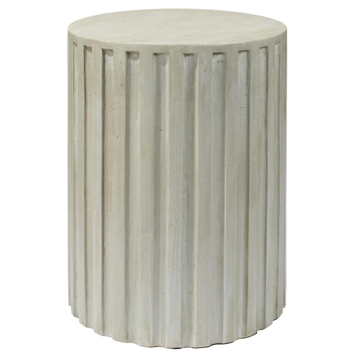 Grey Cement Fluted Column Mid Century Modern Side Table Side Tables Sideboards and Things By Jamie Young