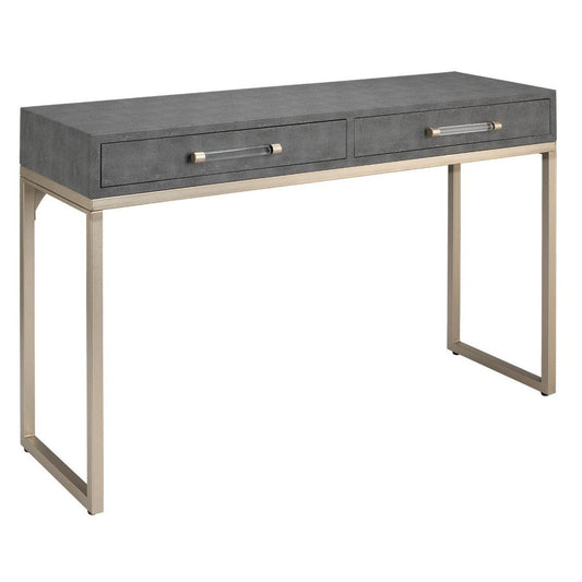 Grey Faux Patterned Leather Iron Kain Console Console Tables Sideboards and Things By Jamie Young