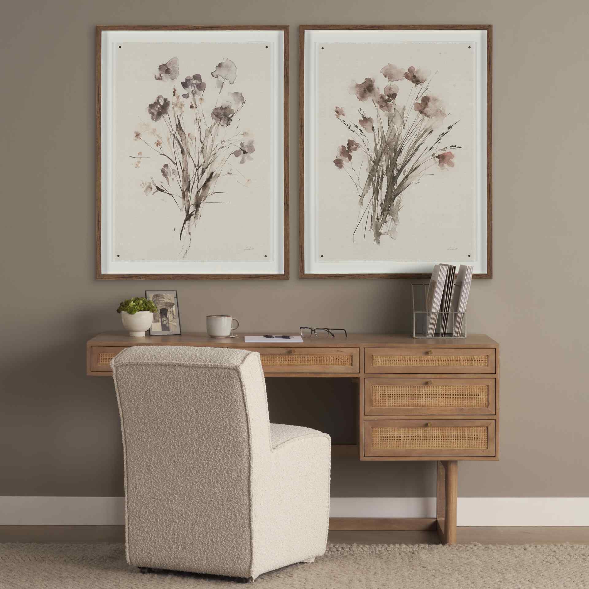 Mercana Grier Five Drawers Wooden Office Desk
