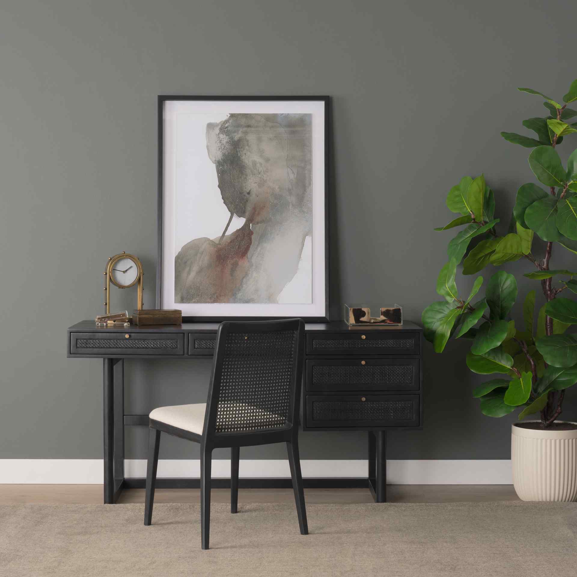 Mercana Grier Five Drawers Wooden Office Desk