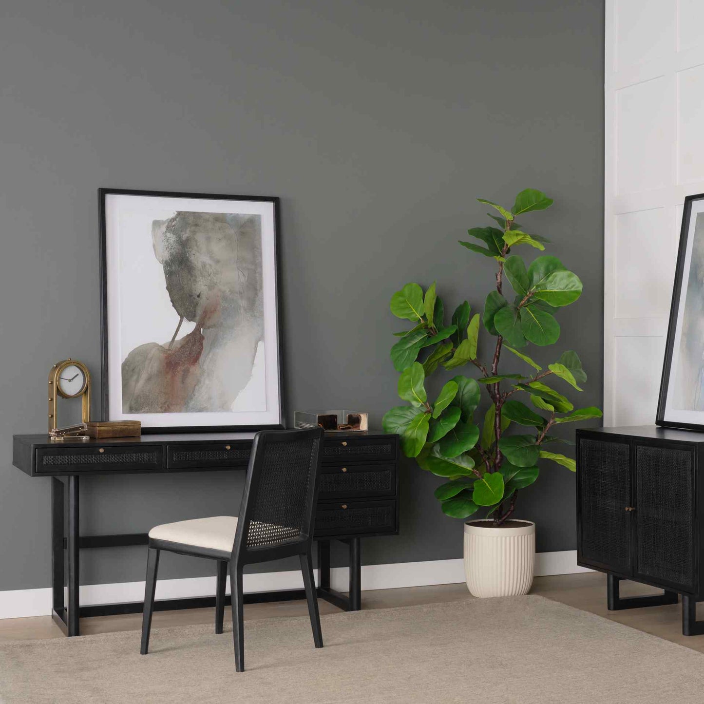 Mercana Grier Five Drawers Wooden Office Desk