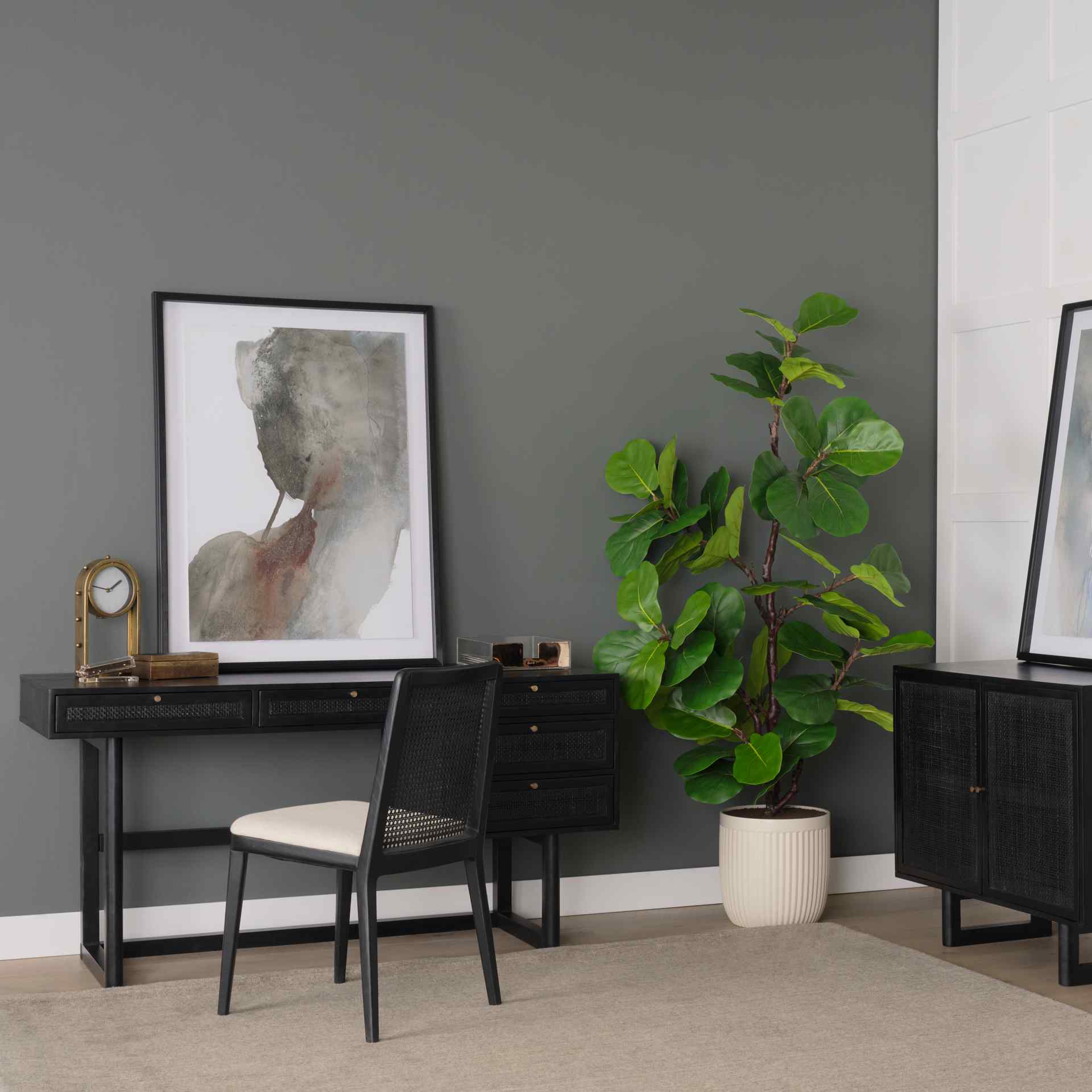 Mercana Grier Five Drawers Wooden Office Desk