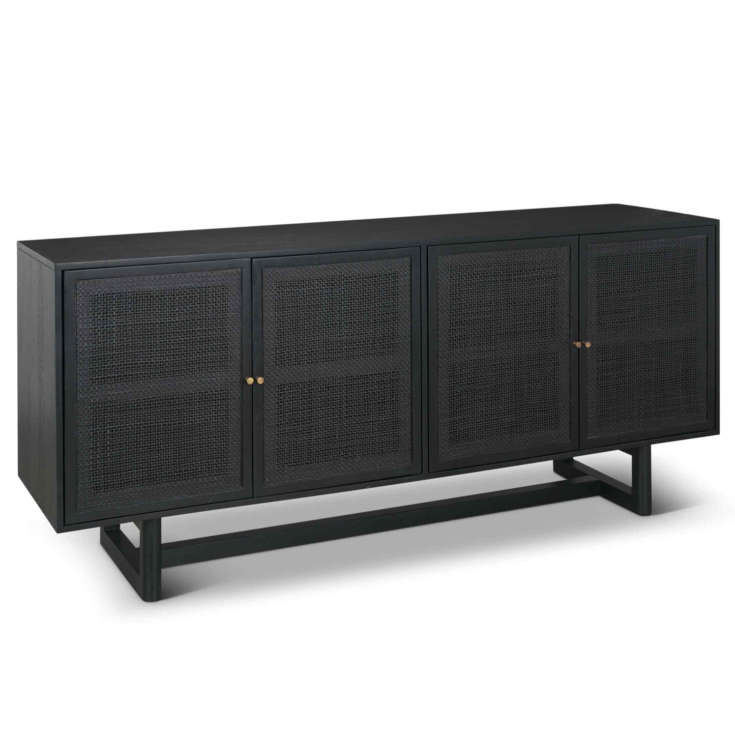 Grier Four Doors Wood Black Sideboard