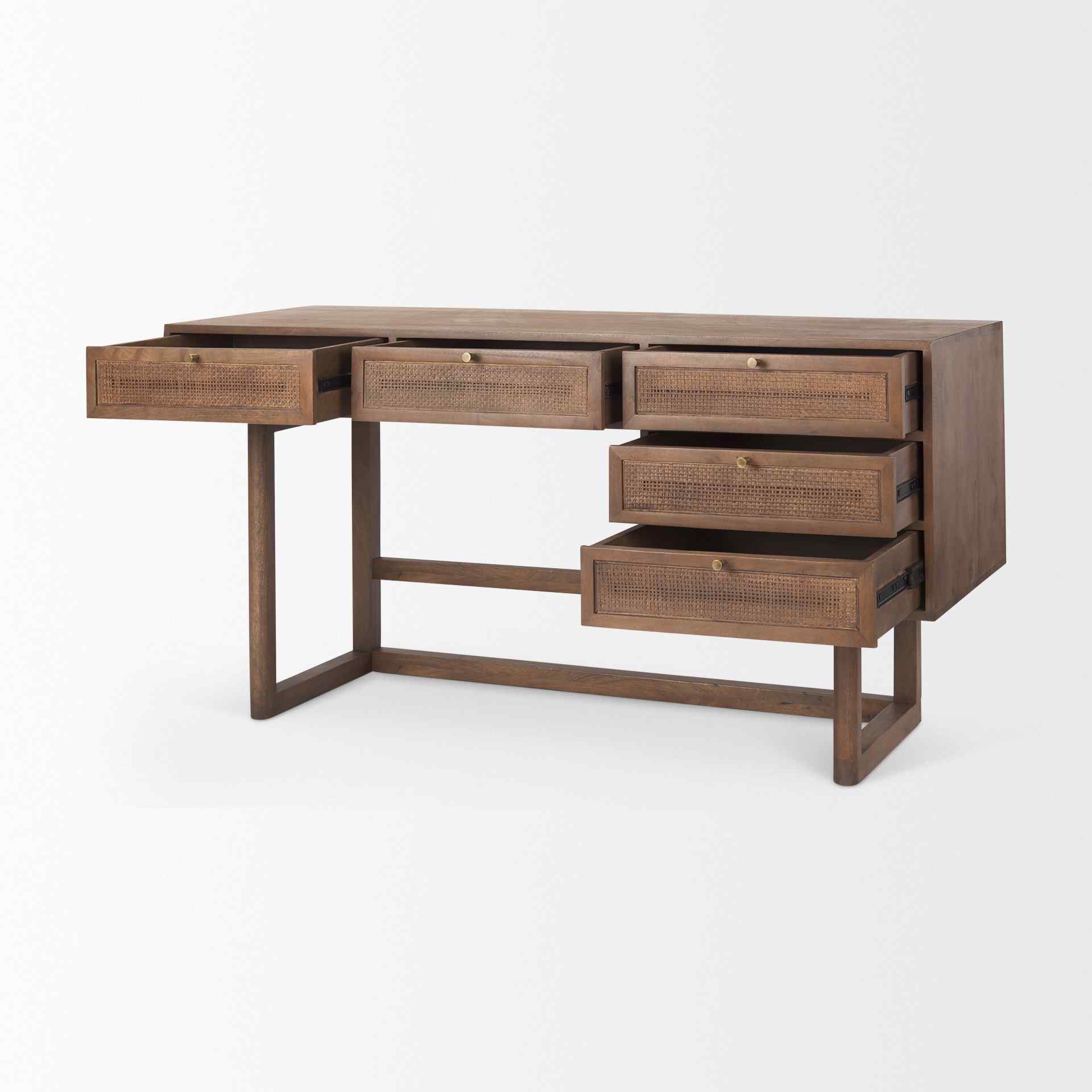 Mercana Grier Five Drawers Wooden Office Desk