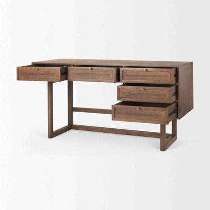 Mercana Grier Five Drawers Wooden Office Desk