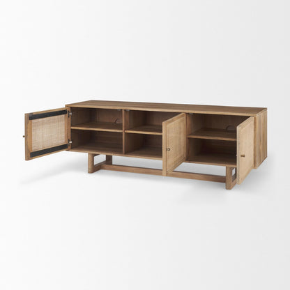 Grier Three Doors Wooden Media Console