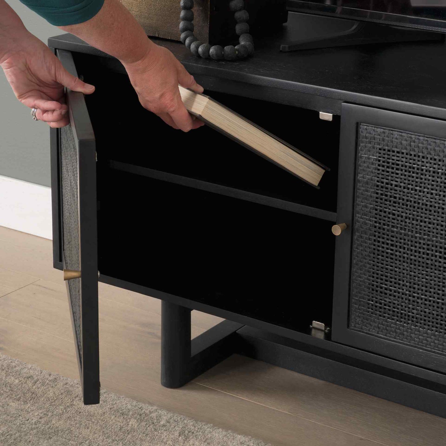 Grier Three Doors Wooden Media Console