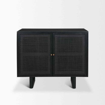 Grier Wooden Black Accent Cabinet