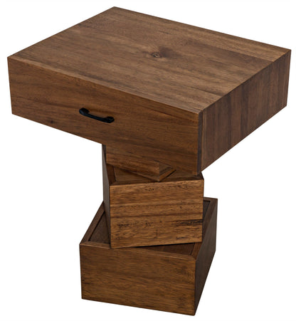 Grobius Wood Rectangle Side Table-Side Tables-Noir-Sideboards and Things