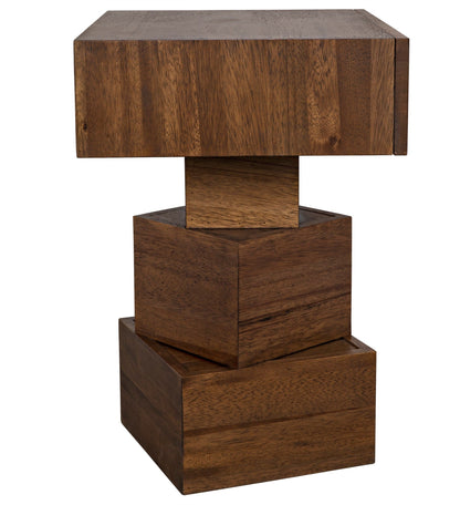 Grobius Wood Rectangle Side Table-Side Tables-Noir-Sideboards and Things