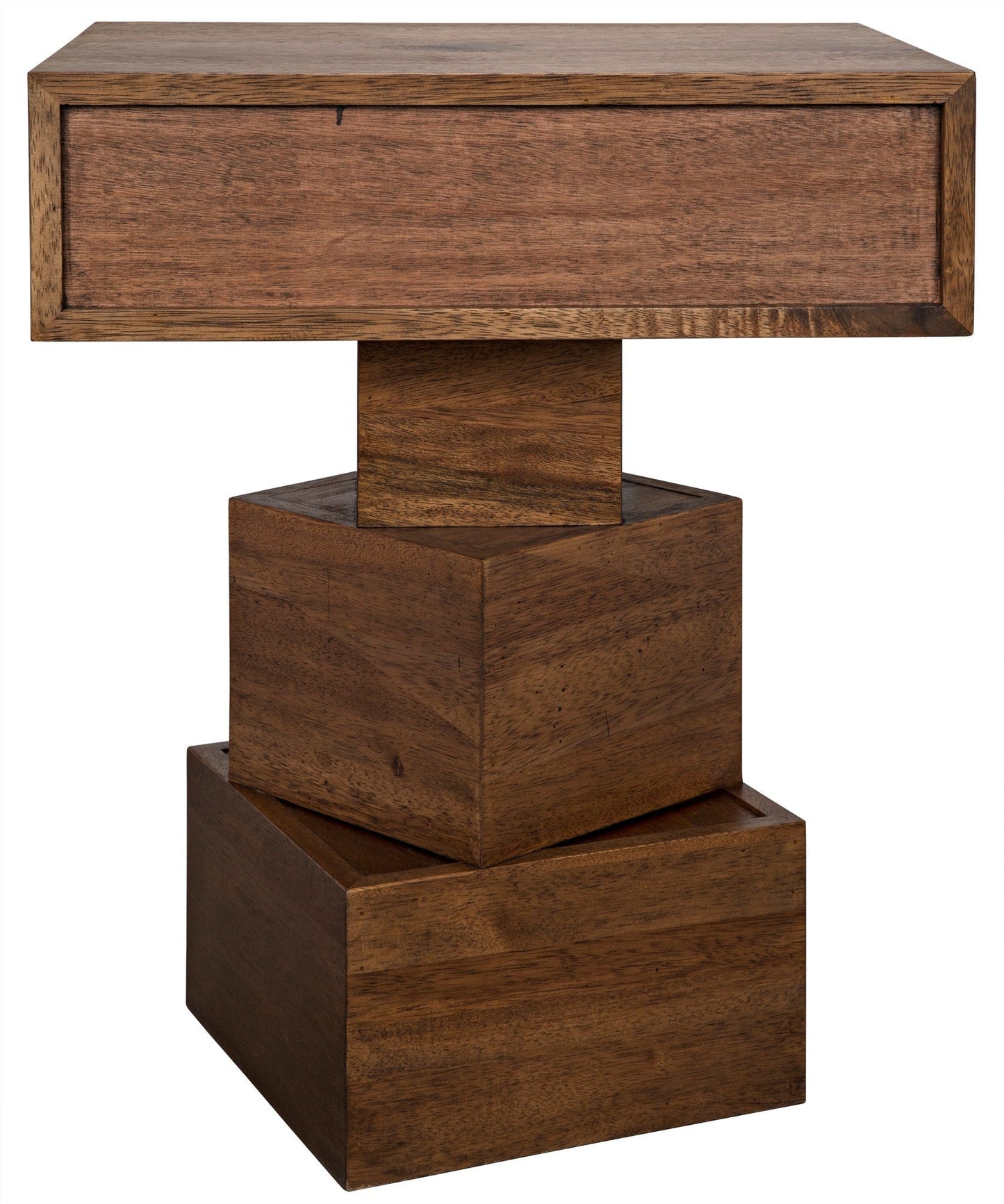 Grobius Wood Rectangle Side Table-Side Tables-Noir-Sideboards and Things