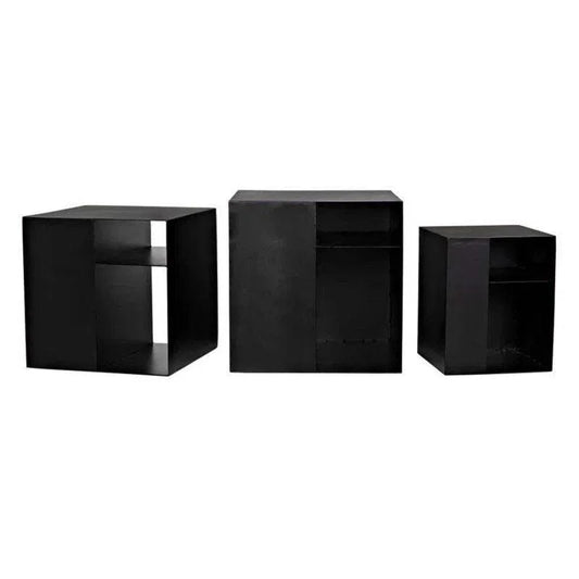 Noir Gropius Steel Floor Shelf Nesting Tables
