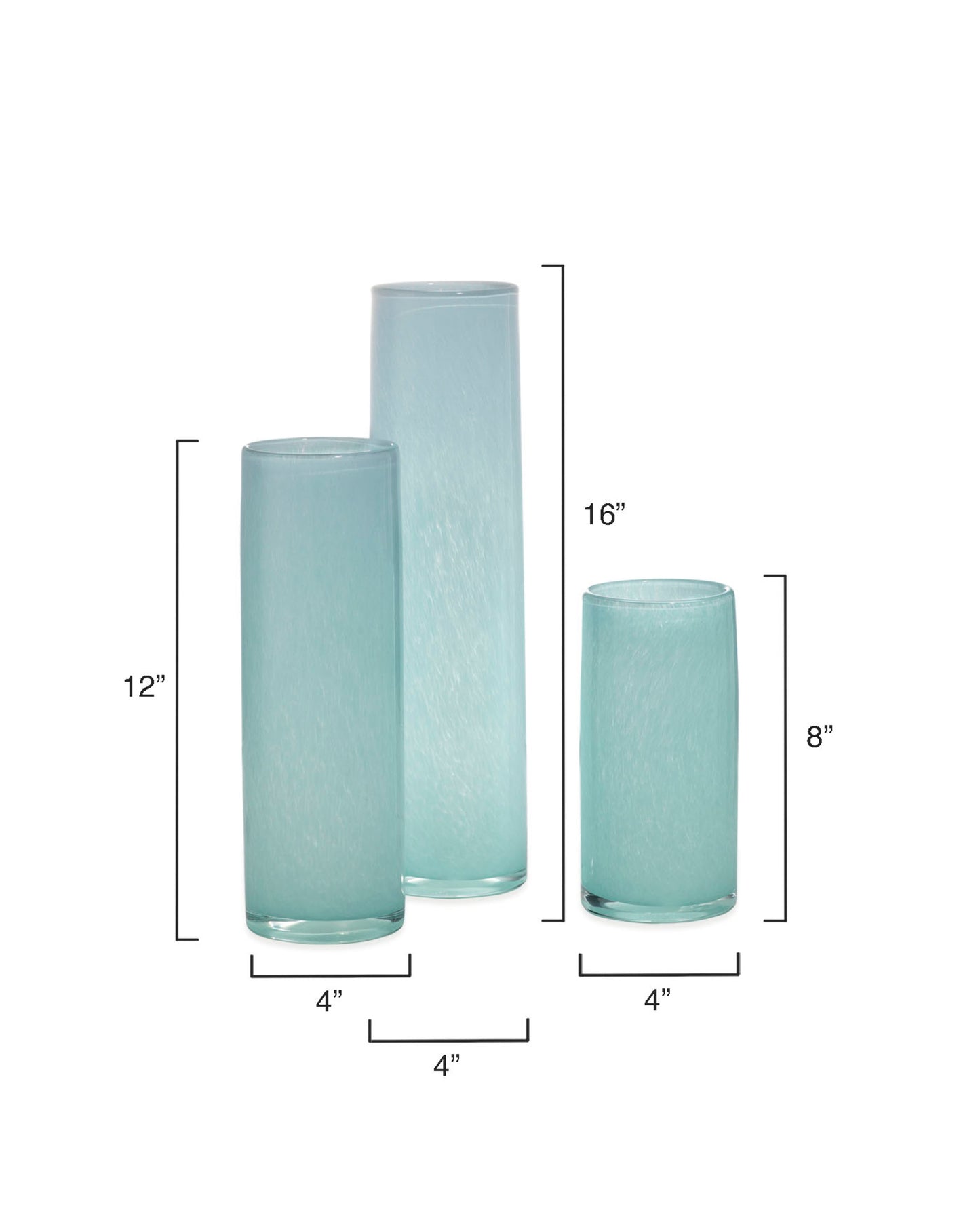 Gwendolyn Hand Blown Vases (Set of 3) - Blue-Vases & Jars-Jamie Young-Sideboards and Things