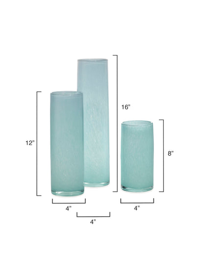 Gwendolyn Hand Blown Vases (Set of 3) - Blue-Vases & Jars-Jamie Young-Sideboards and Things