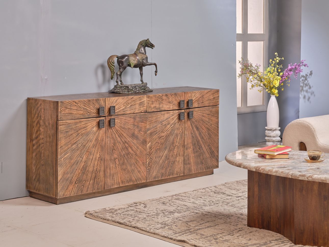 LOOMLAN Jarrow Four Doors Wood Sideboard