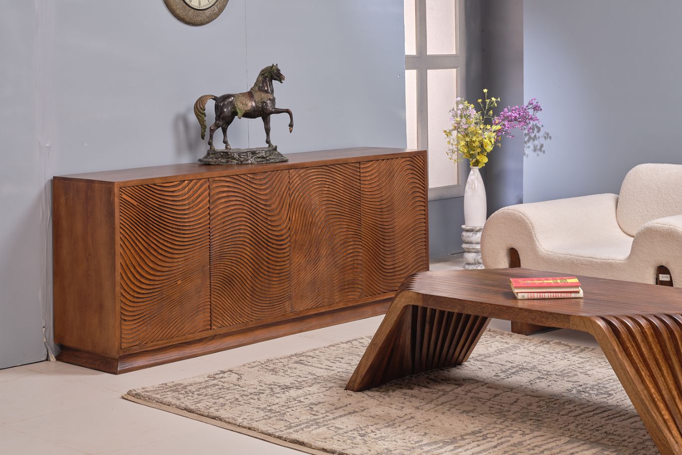 LOOMLAN Morley Four Doors Wood Sideboard