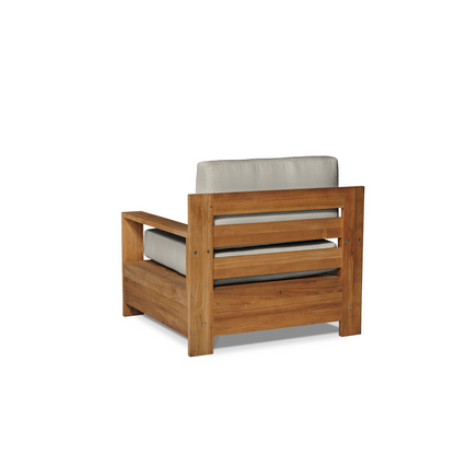 HiTeak Qube Teak Patio Deep Sofa Set with Sunbrella 4PC