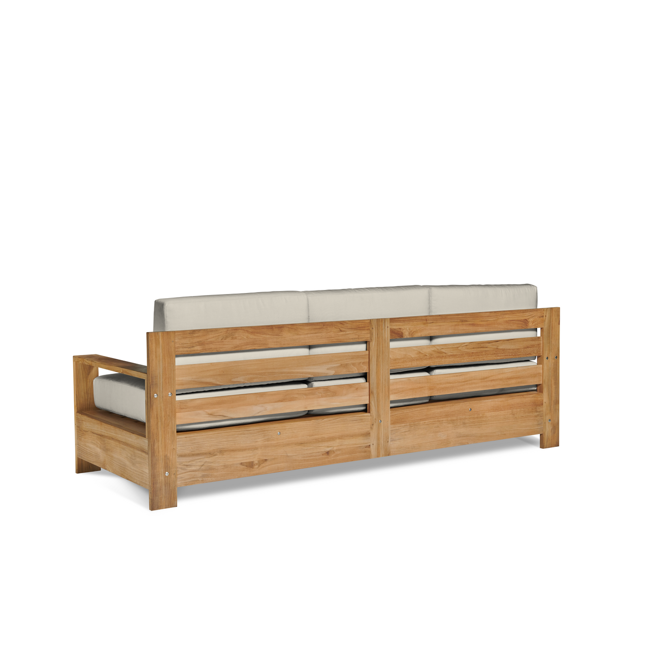 HiTeak Qube Teak Patio Deep Sofa Set with Sunbrella 4PC