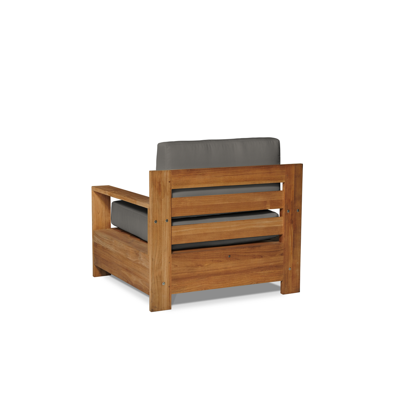 HiTeak Qube Teak Patio Deep Sofa Set with Sunbrella 4PC