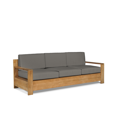 HiTeak Qube Teak Patio Deep Sofa Set with Sunbrella 4PC