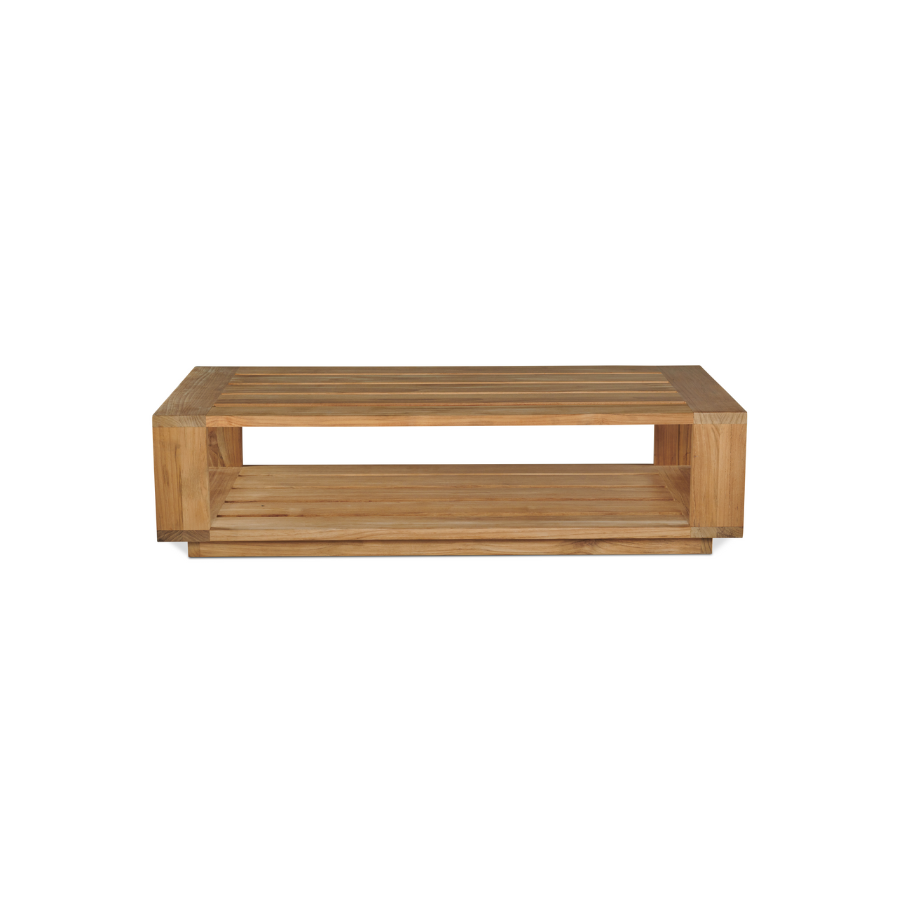 HiTeak Qube Teak Patio Deep Sofa Set with Sunbrella 4PC