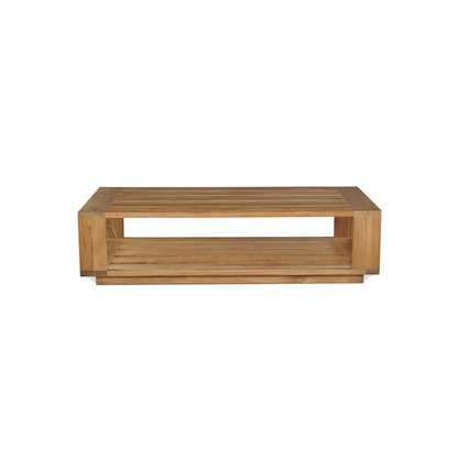 HiTeak Qube Teak Patio Deep Sofa Set with Sunbrella 4PC