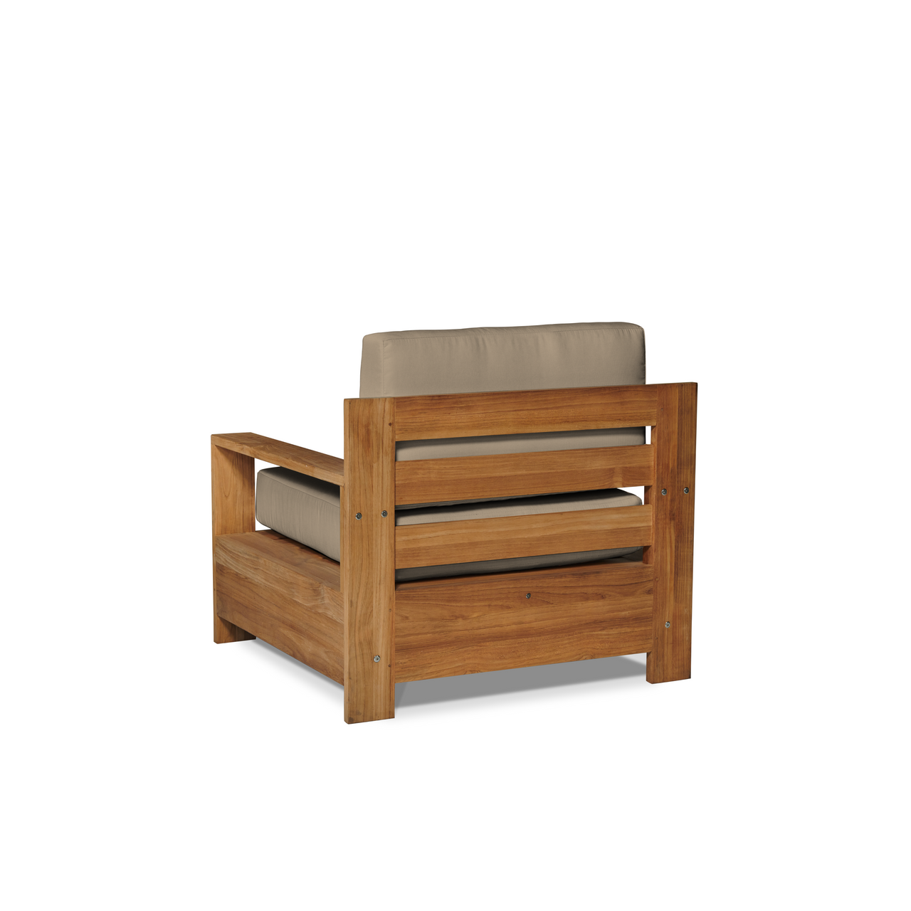 HiTeak Qube Teak Patio Deep Sofa Set with Sunbrella 4PC