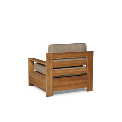 HiTeak Qube Teak Patio Deep Sofa Set with Sunbrella 4PC