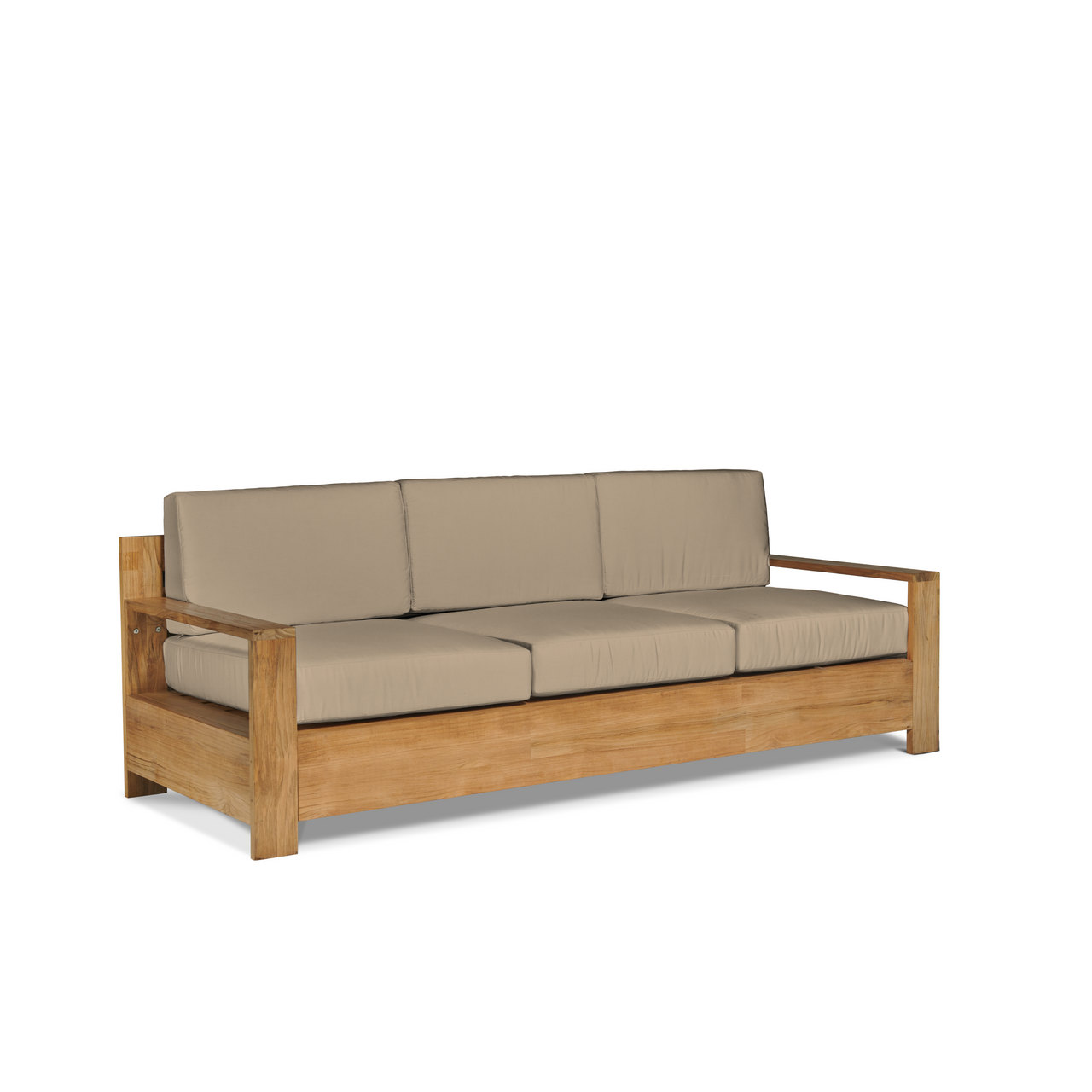HiTeak Qube Teak Patio Deep Sofa Set with Sunbrella 4PC