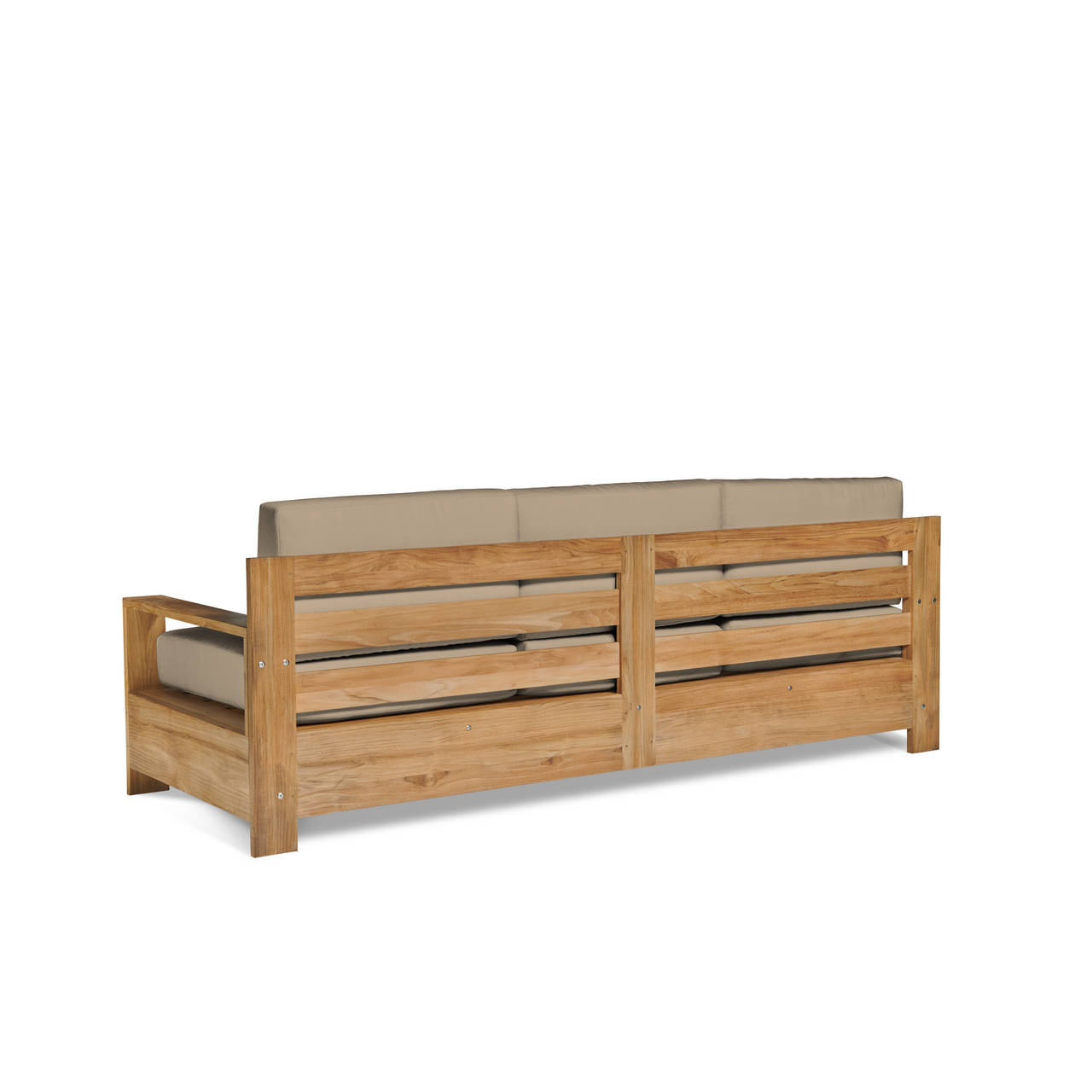 HiTeak Qube Teak Patio Deep Sofa Set with Sunbrella 4PC