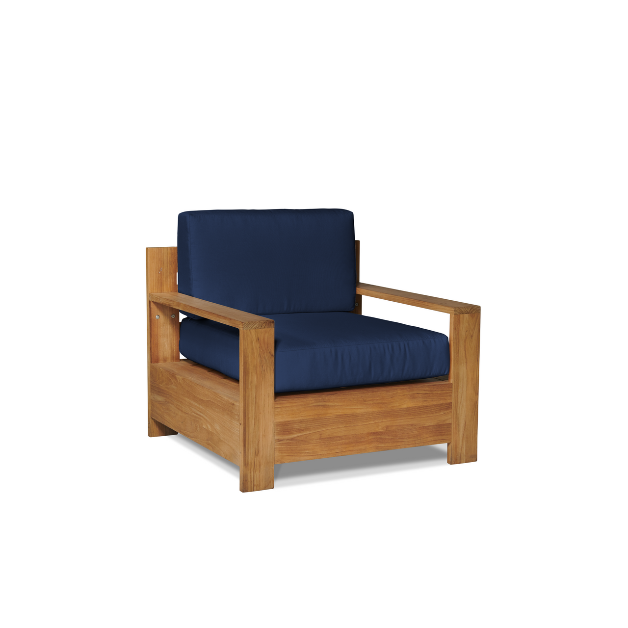 HiTeak Qube Teak Patio Deep Sofa Set with Sunbrella 4PC