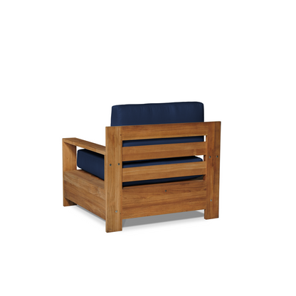 HiTeak Qube Teak Patio Deep Sofa Set with Sunbrella 4PC