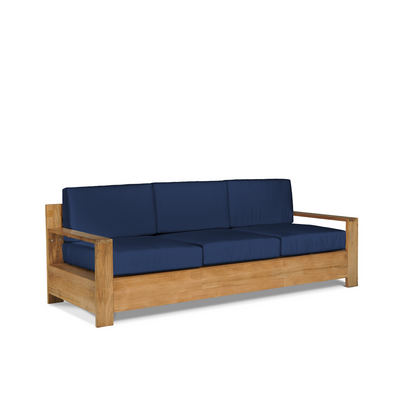 HiTeak Qube Teak Patio Deep Sofa Set with Sunbrella 4PC