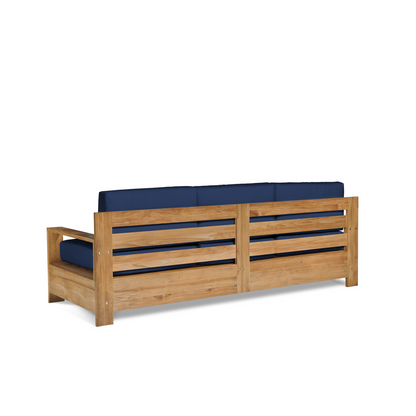HiTeak Qube Teak Patio Deep Sofa Set with Sunbrella 4PC