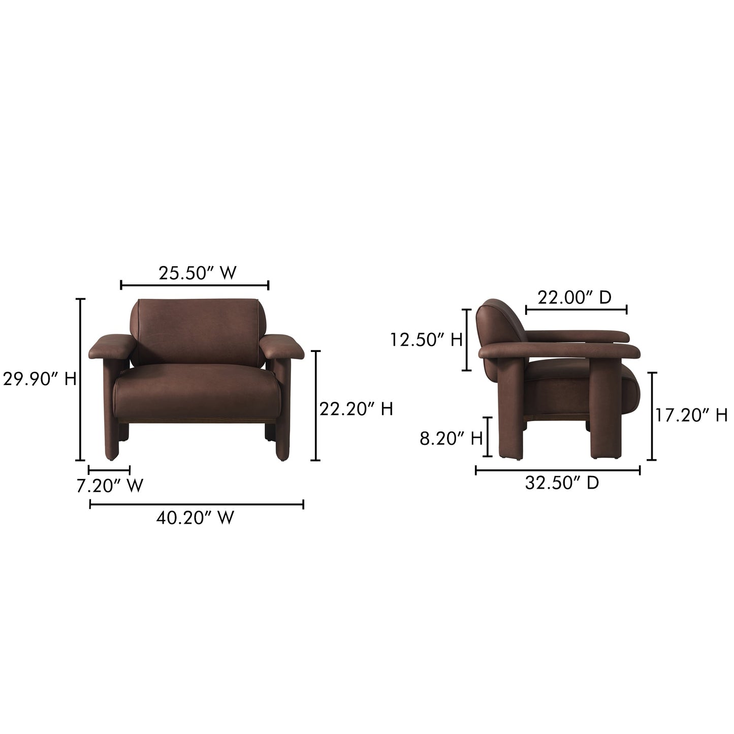 Marcello Full Aniline Leather Lounge Chair