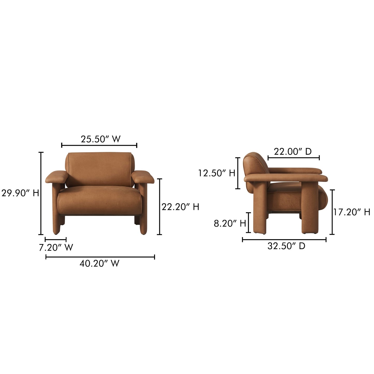 Marcello Full Aniline Leather Lounge Chair