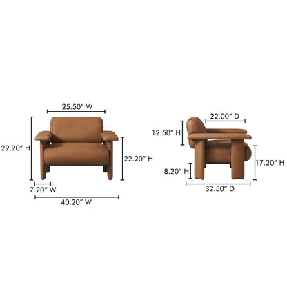 Marcello Full Aniline Leather Lounge Chair