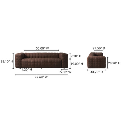 Callan Modern Aniline Leather Sofa