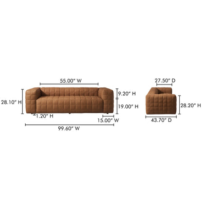 Callan Modern Aniline Leather Sofa