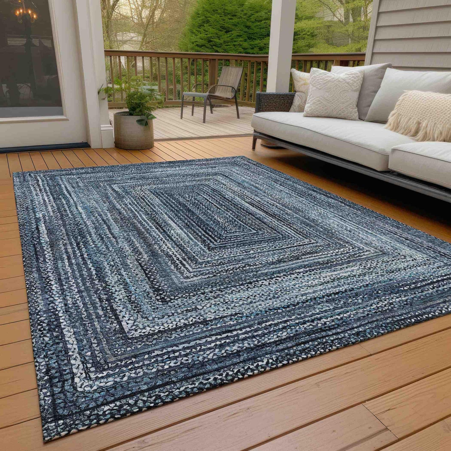 Addison Rugs Haelanor Blue Washable Indoor-Outdoor Rug