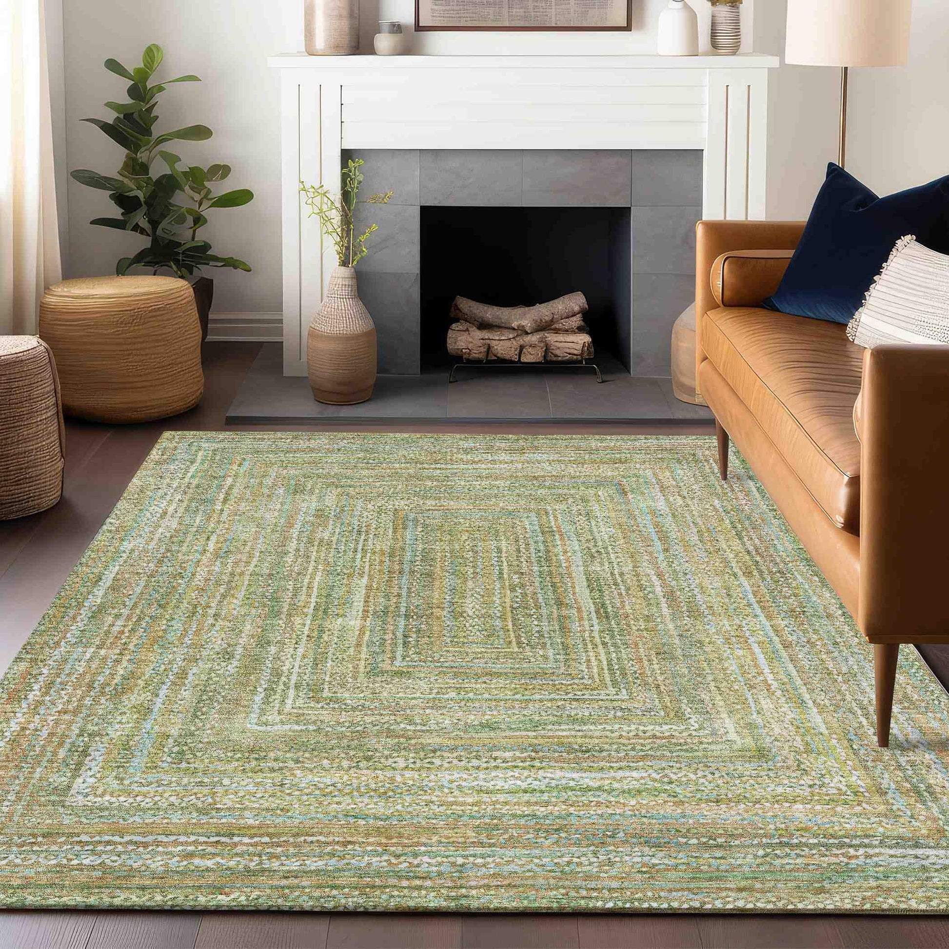 Addison Rugs Haelara Green Washable Indoor-Outdoor Rug