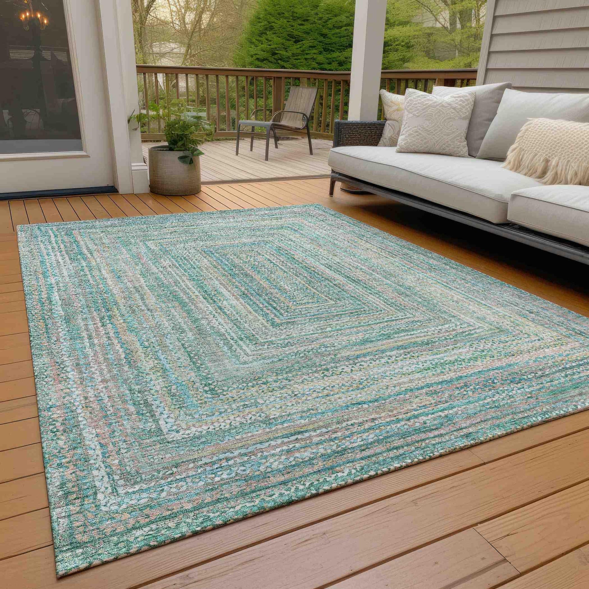 Addison Rugs Haelara Teal Washable Indoor-Outdoor Rug