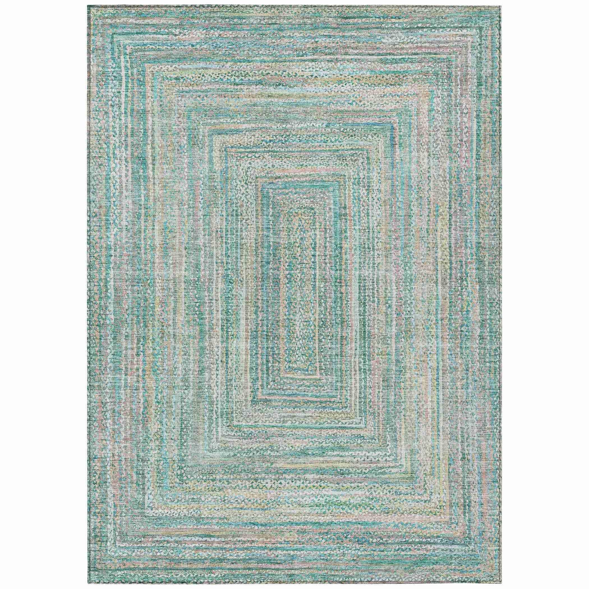 Addison Rugs Haelara Teal Washable Indoor-Outdoor Rug