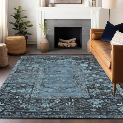 Addison Rugs Haelaris Blue Washable Indoor-Outdoor Rug