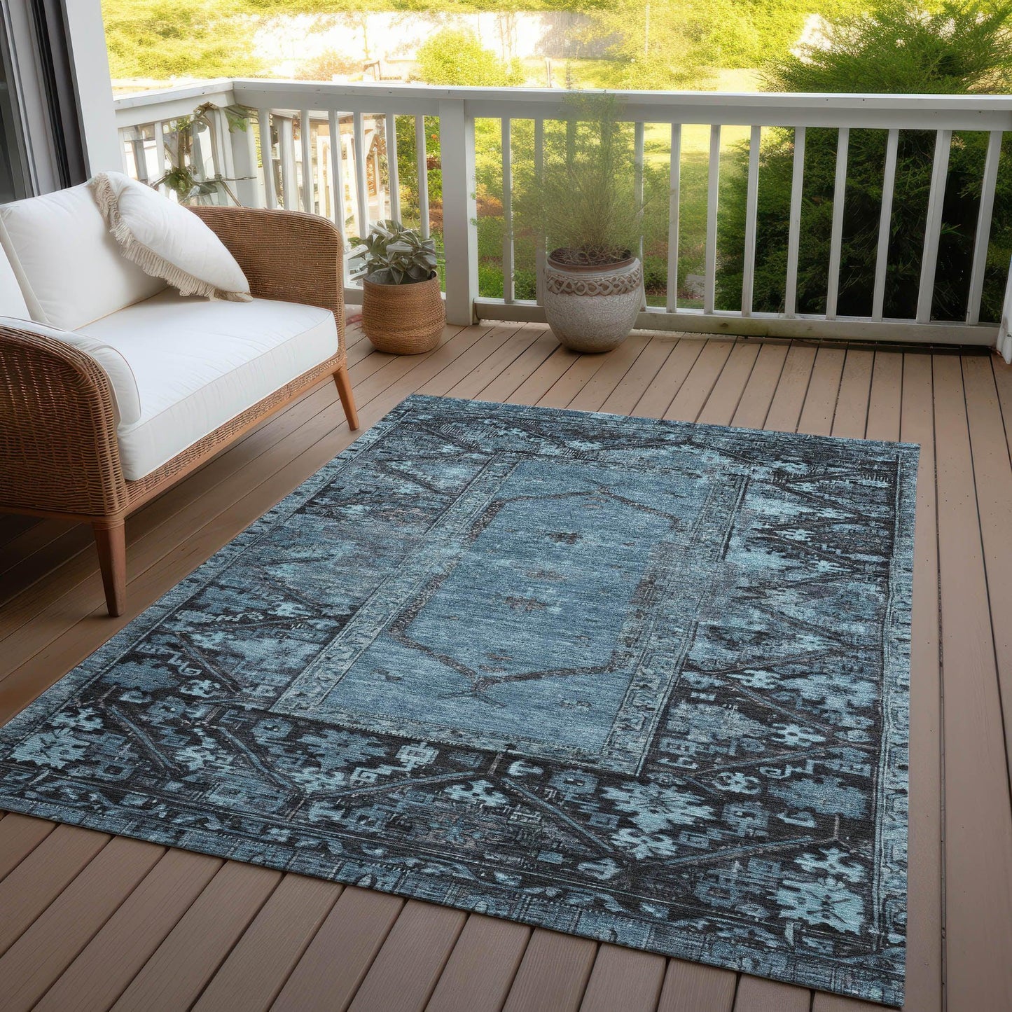 Addison Rugs Haelaris Blue Washable Indoor-Outdoor Rug